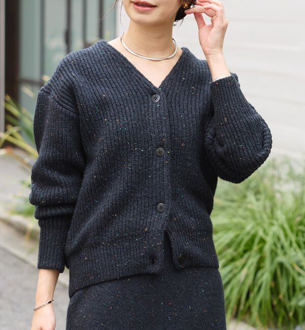  「【キャッチーな素材感】ブークレーヤーンカーディガン」|カーディガン|
