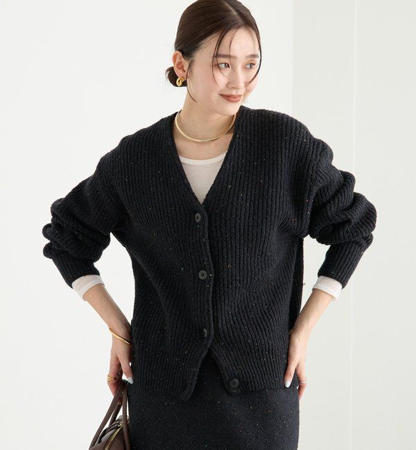  「【キャッチーな素材感】ブークレーヤーンカーディガン」|カーディガン|