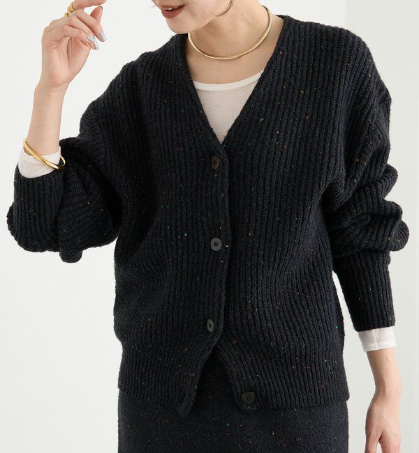  「【キャッチーな素材感】ブークレーヤーンカーディガン」|カーディガン|