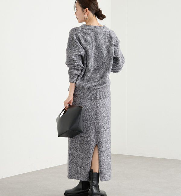  「【セットアップ対応可】ブークレーヤーンタイトスカート」|スカート|