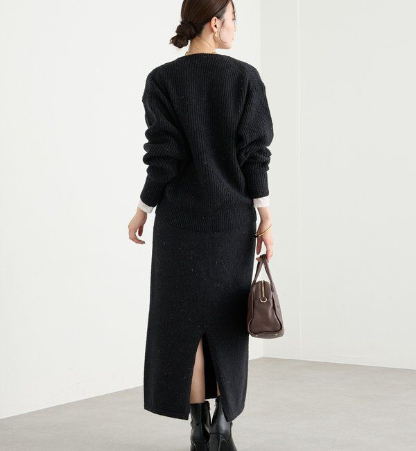  「【セットアップ対応可】ブークレーヤーンタイトスカート」|スカート|