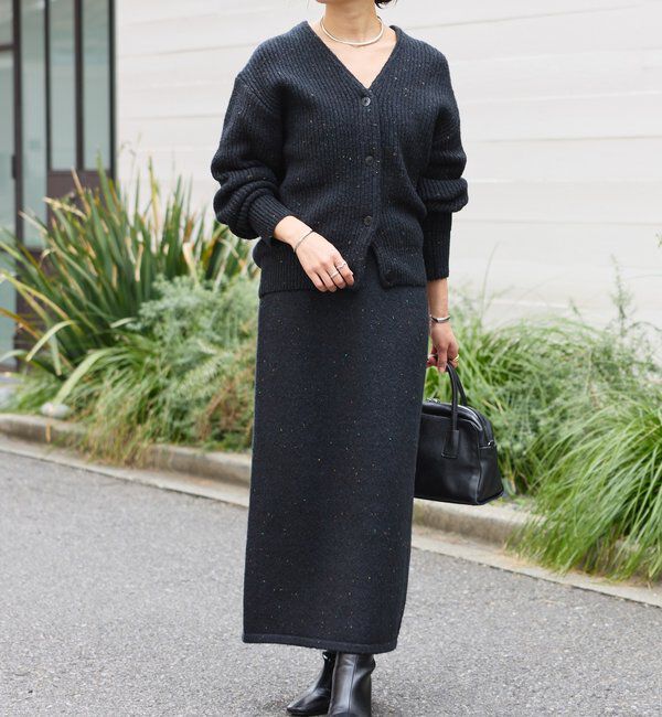  「【セットアップ対応可】ブークレーヤーンタイトスカート」|スカート|