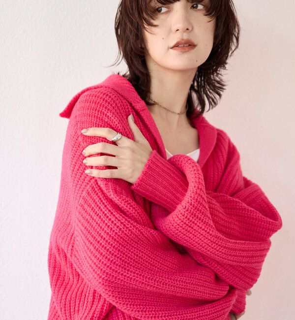  「【抜け感のある着こなしに】メランジスキッパーニット」|ニット・セーター|