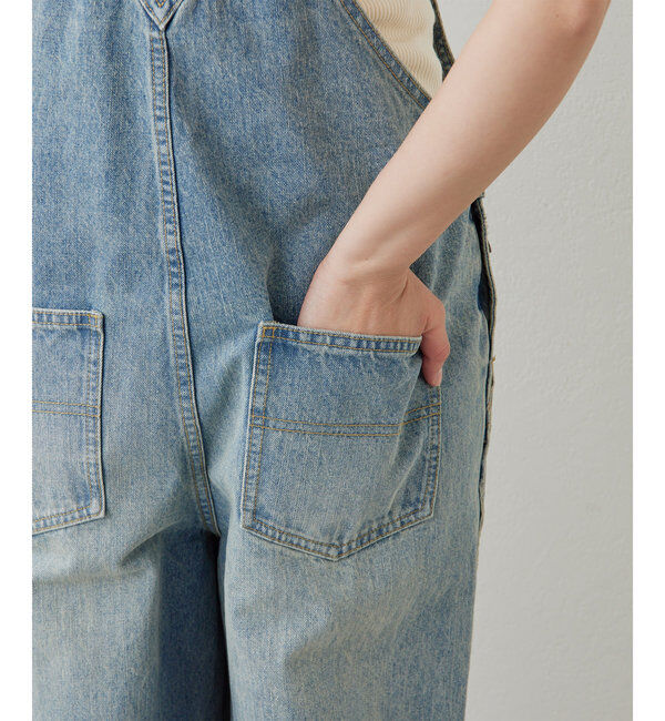  「【サイズ展開あり/長さ調整可能】デニムサロペット」|チノ|