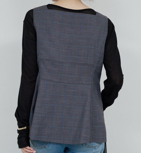  「【セットアップ対応】スクエアネックベスト」|ベスト・ジレ|