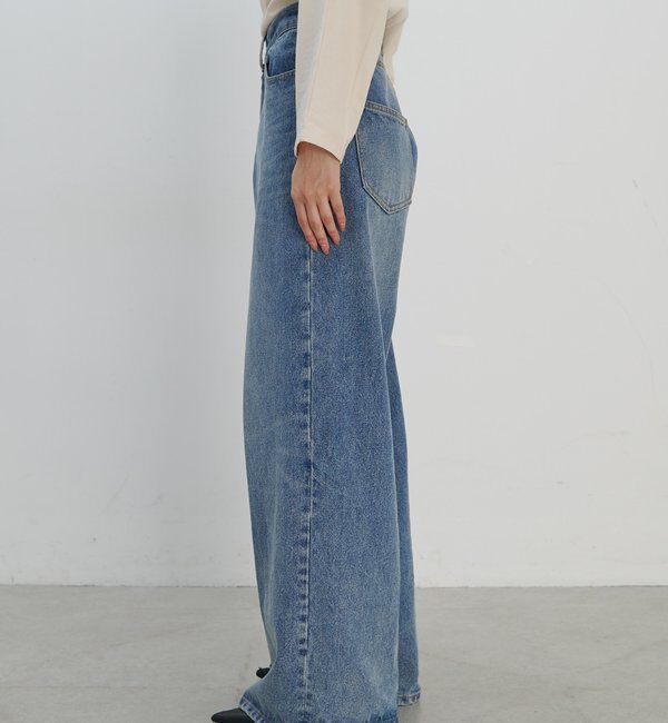  「センタープレスワイドデニム」|デニム|