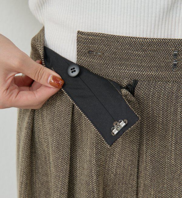  「【3サイズ展開】【セットアップ対応】ダブルタックツイードパンツ」|チノ|