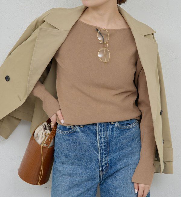  「ボートニットプルオーバー」|ニット・セーター|キャメル