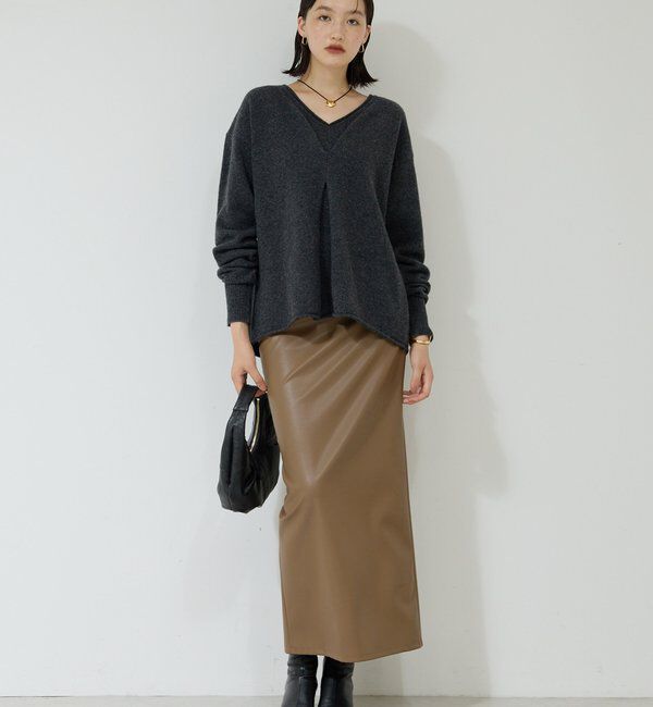  「ウールカシミヤタックVプルオーバー」|ニット・セーター|