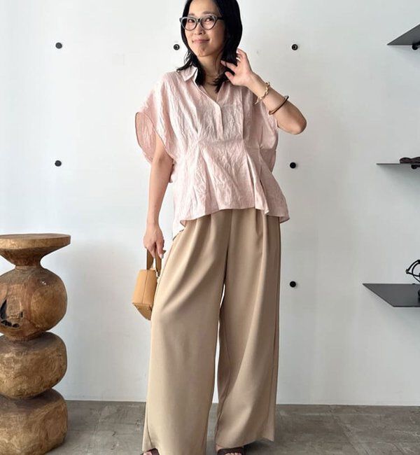  「【CHIHAYAコラボ】スウェードライクタックイージーパンツ」|チノ|