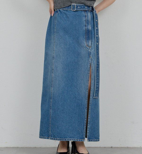  「【PEAS】スリットデニムスカート」|スカート|