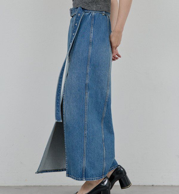  「【PEAS】スリットデニムスカート」|スカート|