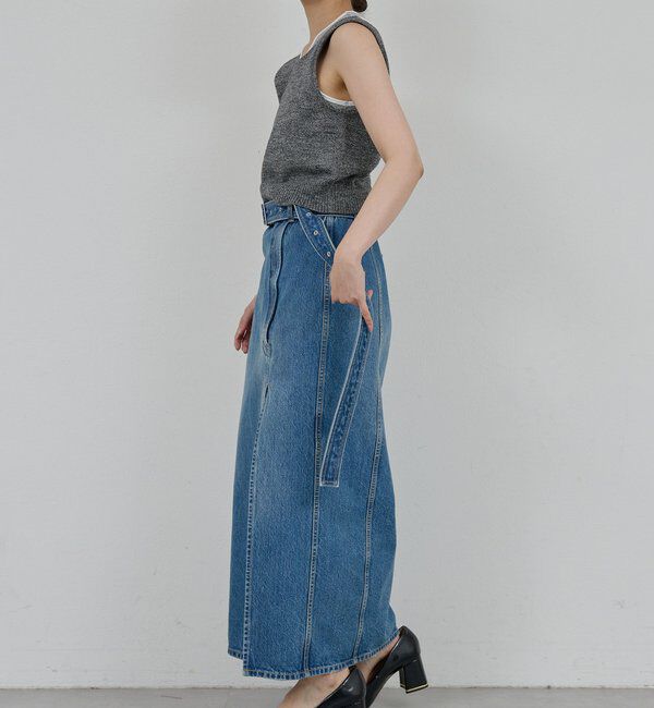  「【PEAS】スリットデニムスカート」|スカート|