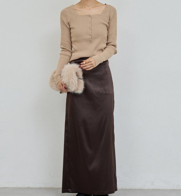  「スクエアヘンリーネックニット」|ニット・セーター|