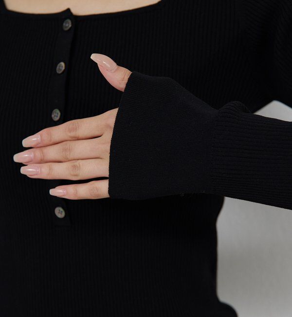  「スクエアヘンリーネックニット」|ニット・セーター|