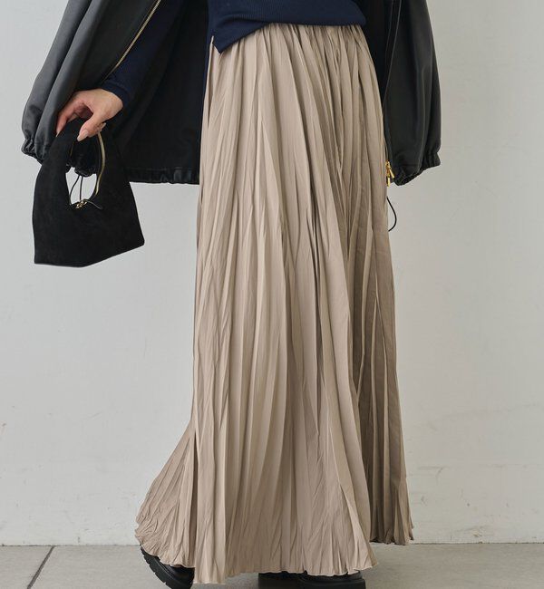  「タフタプリーツスカート」|スカート|モカ