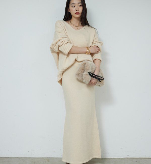  「【冬のお助けニット】メリノウールVニット」|ニット・セーター|