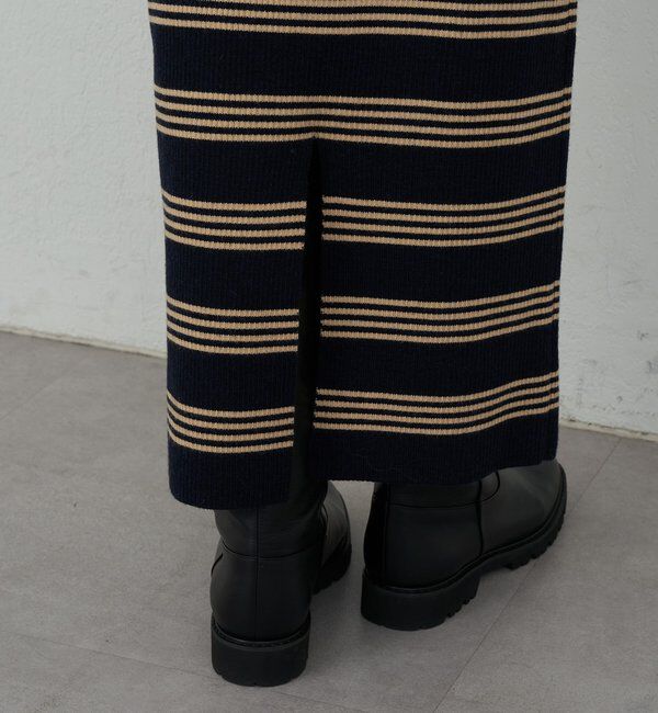  「【手洗い可】【HERITANOVUM】ボーダーニットワンピース」|ワンピース|