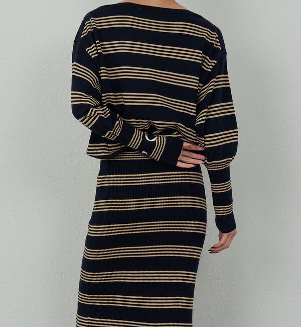  「【手洗い可】【HERITANOVUM】ボーダーニットワンピース」|ワンピース|