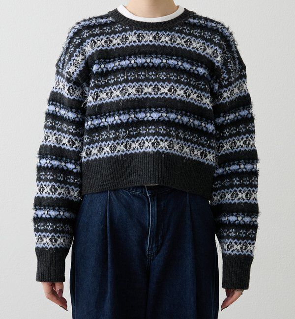  「【再値下げ】フェアアイルクロップドニット」|ニット・セーター|
