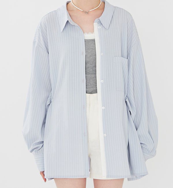  「[森川企画]レイヤードストライプドロストシャツ」|シャツ・ブラウス|