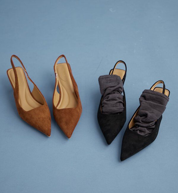  「フェイクスウェードミュール」|パンプス|