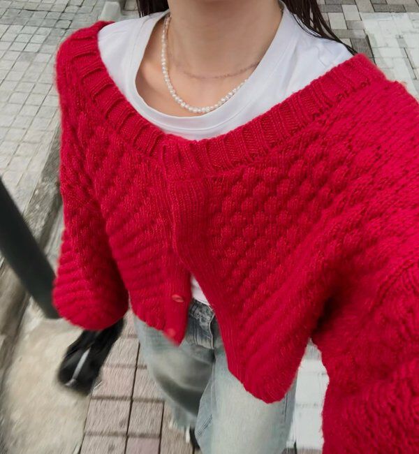  「ポコポコニットカーディガン」|カーディガン|