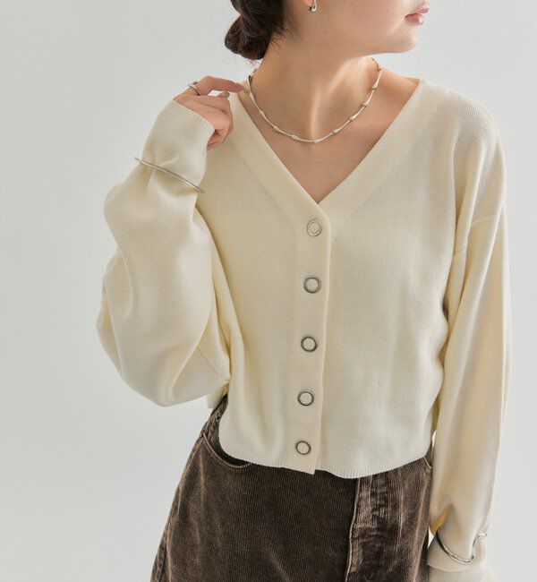  「Vボタンカーディガン」|カーディガン|