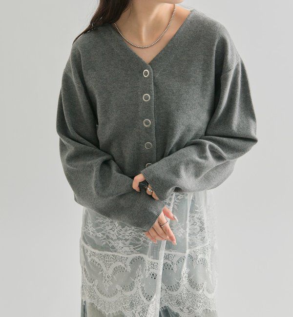  「Vボタンカーディガン」|カーディガン|