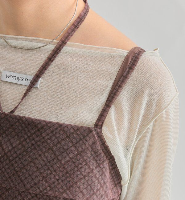  「シアーチェックキャミワンピース」|ワンピース|