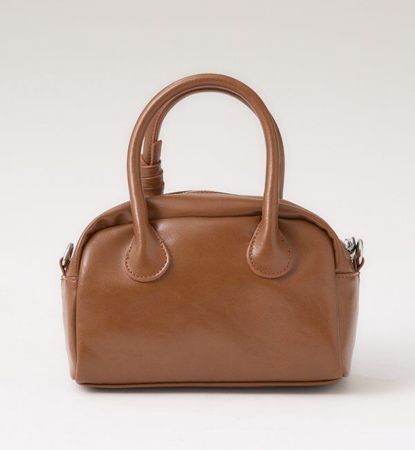  「loti サークルプレート付きスクエアボストンBAG」|ボストンバッグ|