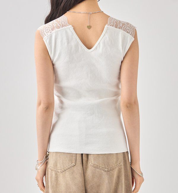  「Vレースタンクトップ」|キャミソール|