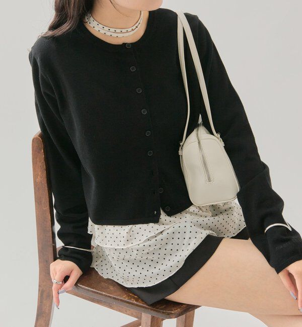  「チビボタン長袖カーディガン」|カーディガン|