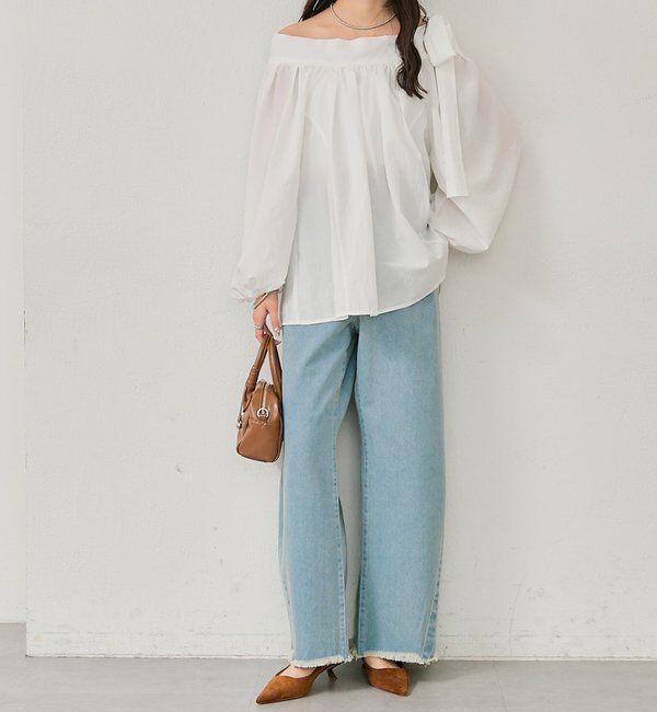  「肩リボンオフショルブラウス」|シャツ・ブラウス|