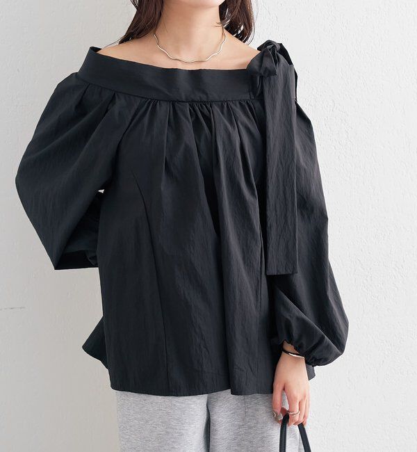  「肩リボンオフショルブラウス」|シャツ・ブラウス|