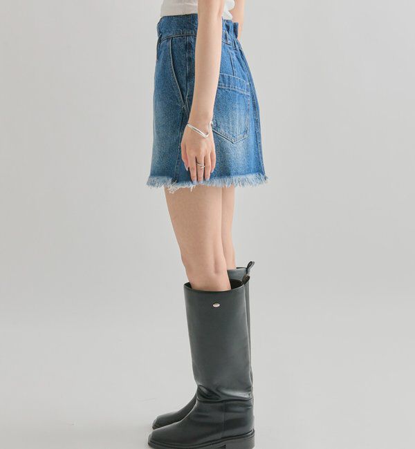  「ウェーブデニム ミニスカート」|スカート|