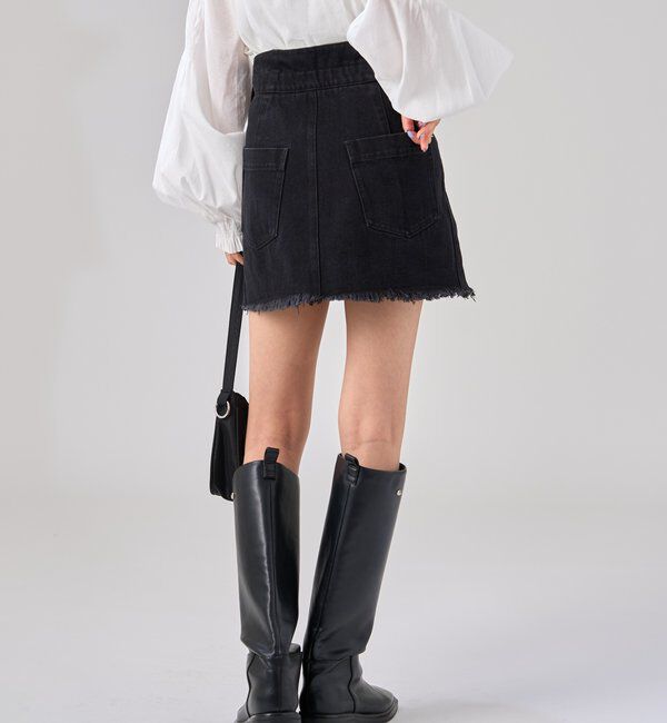  「ウェーブデニム ミニスカート」|スカート|