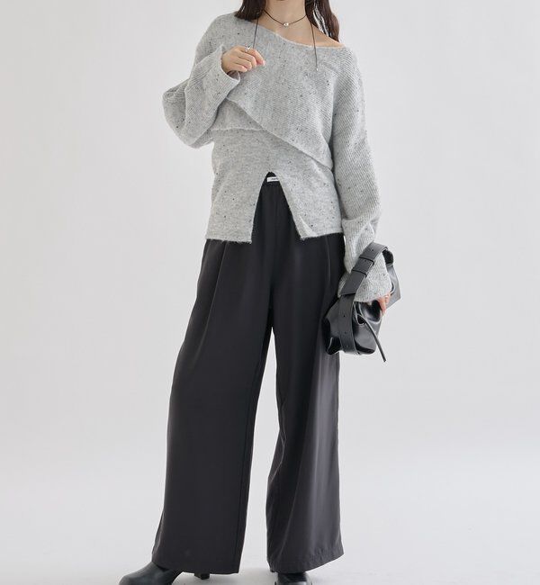  「クロスニットスリットキャミSET」|ニット・セーター|
