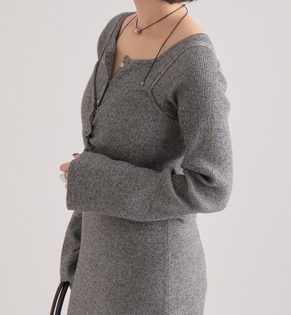  「ニットビスチェ付き ワンピース」|ワンピース|