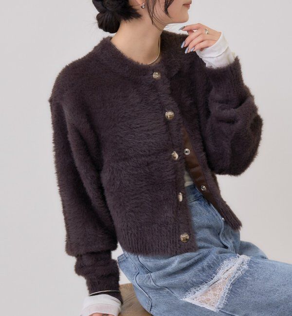  「ミンクライクジャケットカーディガン」|カーディガン|