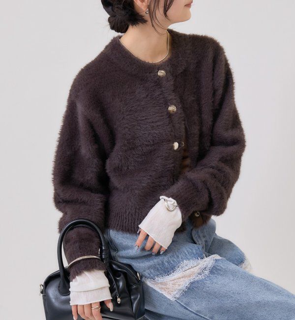  「ミンクライクジャケットカーディガン」|カーディガン|