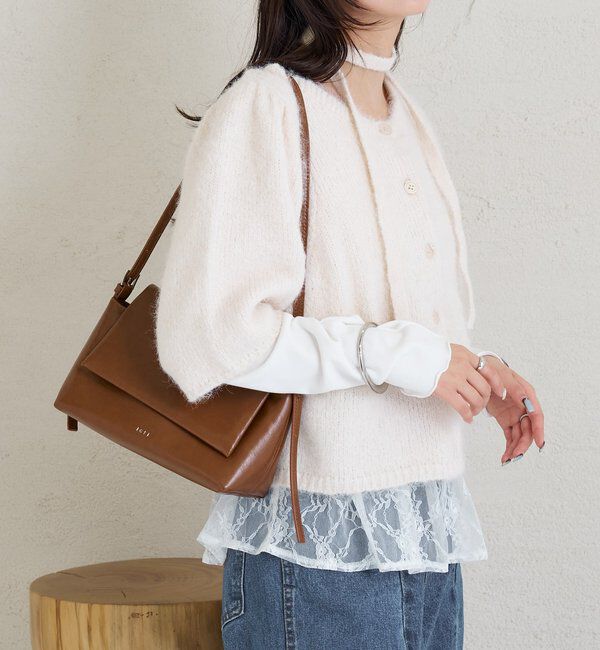  「ふわふわ半袖ニット カーディガン」|カーディガン|