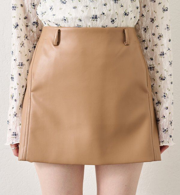  「フェイクレザーミニスカート」|スカート|