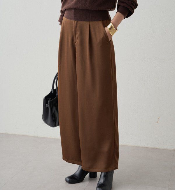  「ワイドベルトサテンパンツ 2nd」|チノ|