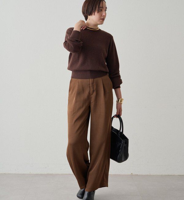  「ワイドベルトサテンパンツ 2nd」|チノ|