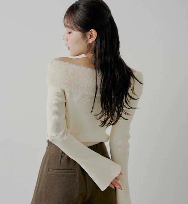  「シャギーリボンオフショルニット」|ニット・セーター|