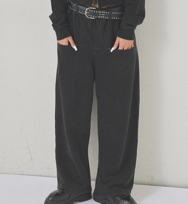  「【低身長・高身長対応】SLASH POCKET SWEAT EASY PANTS」|チノ|