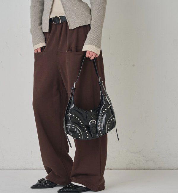  「【低身長・高身長対応】SLASH POCKET SWEAT EASY PANTS」|チノ|