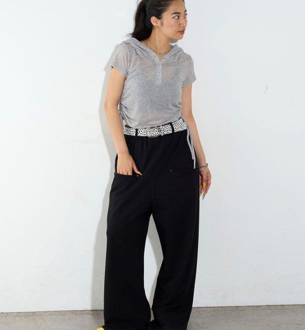  「【新色レース】シアー/レース  ヘンリー半袖パーカー」|Tシャツ・カットソー|