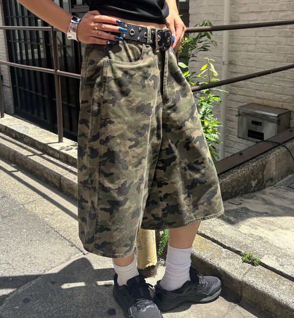  「PATTERNED TWILL SHORTS」|デニム|